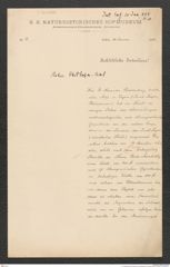 k.k. naturhistorisches Hofmuseum, Intendanzakten 1885-1896 (Hauer), Aktenzahl Z.10/1888, Seite 1